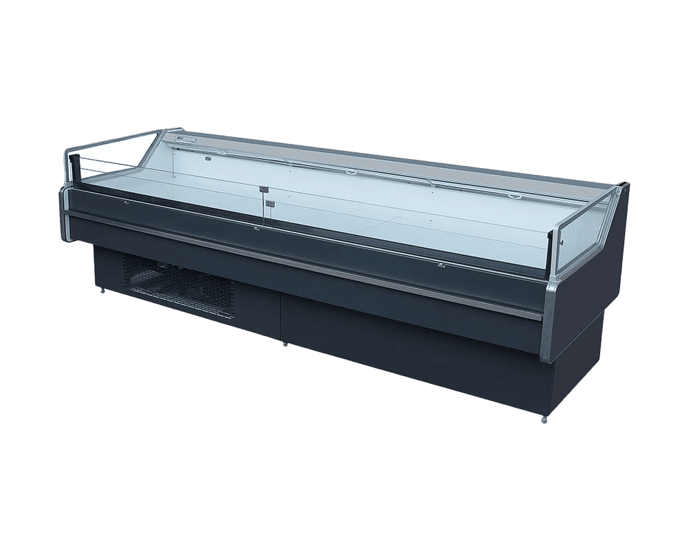 Malapad na Flat Glass Fresh Meat Cabinet